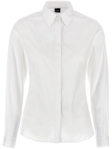 Памучна дълга риза Fay бяло