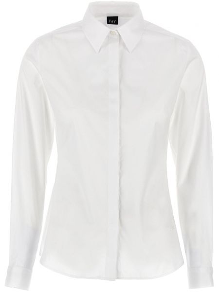 Chemise en coton avec manches longues Fay blanc