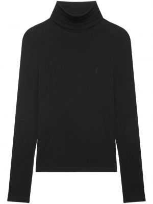 Пуловер бродиран Saint Laurent черно