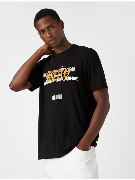 Μπλούζα με σχέδιο Koton μαύρο