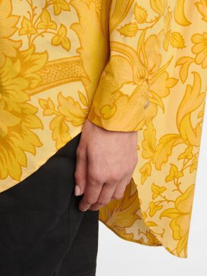 Camicia di cotone con stampa Etro giallo
