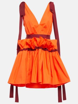 Bombažna obleka Roksanda oranžna