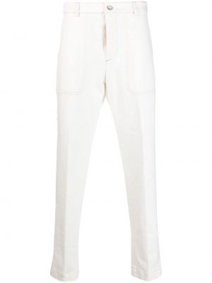 Bombažne ravne hlače Peserico bela