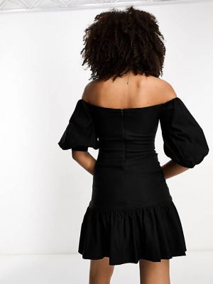 Платье мини с рюшами True Violet черное