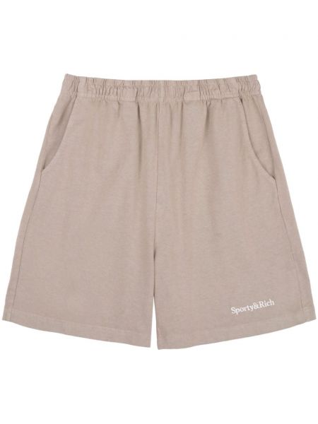 Bermuda kratke hlače z vezenjem Sporty & Rich siva