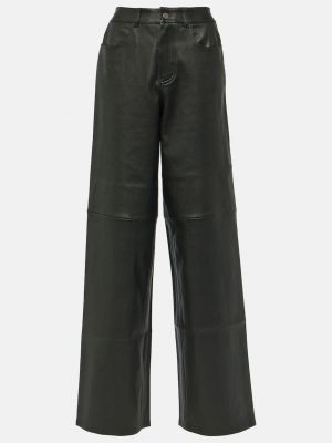 Кожаные брюки с высокой талией Stouls черные
