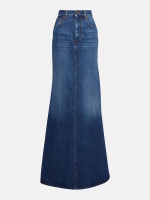 Falda larga de algodón Valentino azul