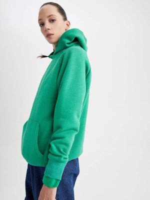 Mikina s kapucí s kapsami Defacto zelená