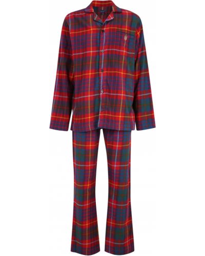 Pidžama od flanela Gant crvena