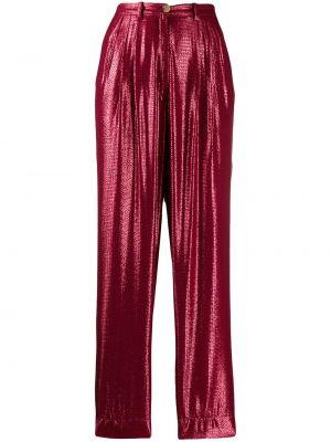 Pantalones rectos con estampado con estampado geométrico Forte Forte rosa