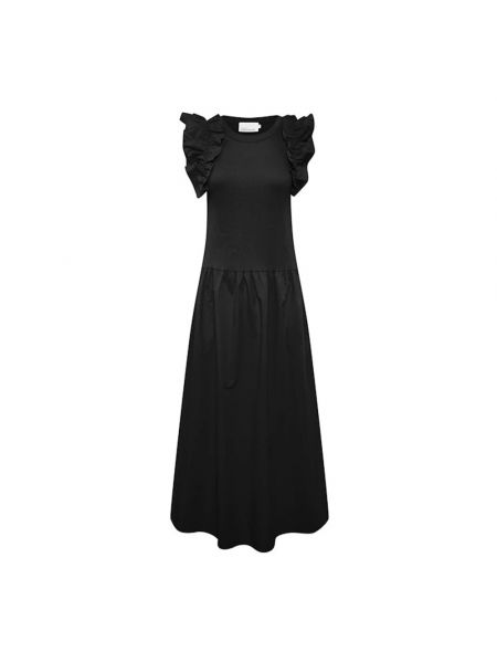 Sukienka długa z falbankami Karen By Simonsen czarna