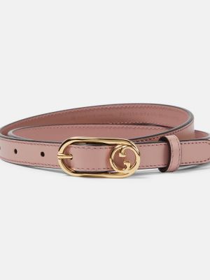 Cinturón de cuero Gucci rosa