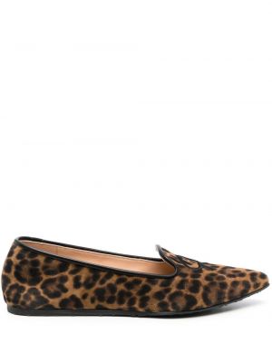 Leopardimustriga mustriline loafer-kingad Gianvito Rossi pruun