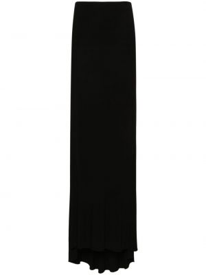 Krepové dlouhá sukně Vetements černé