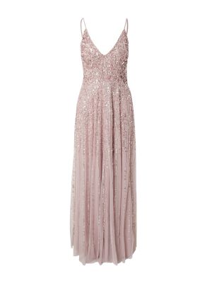 Rochie de seară cu mărgele din dantelă Lace & Beads roz