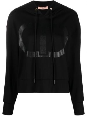 Hoodie con stampa Twinset nero