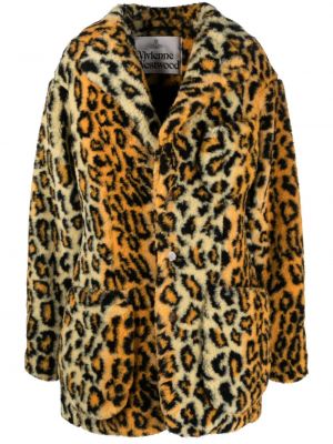 Krzneni kaput s printom s leopard uzorkom Vivienne Westwood