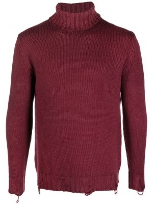 Džemper s izlizanim efektom Pt Torino crvena