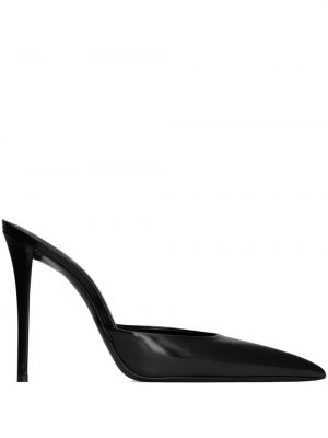 Papuci tip mules din piele Saint Laurent negru