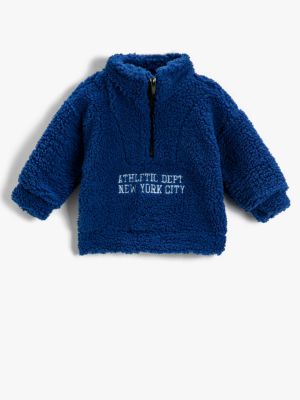 Siuvinėtas džemperis su užtrauktuku Koton mėlyna