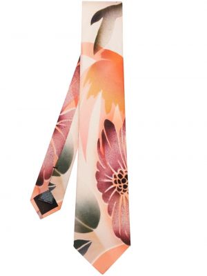 Копринена вратовръзка с принт в тропически десен Paul Smith оранжево