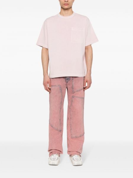 T-shirt aus baumwoll mit print Stone Island pink