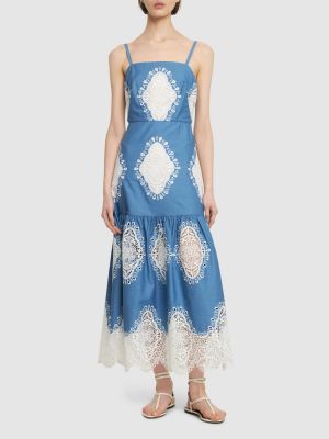 Maksi haljina s čipkom Borgo De Nor plava