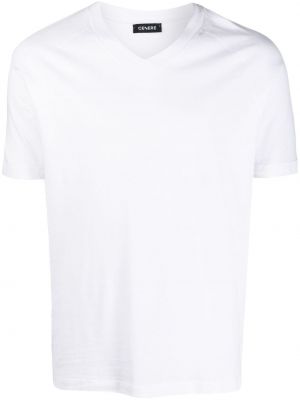 Bavlnené tričko s výstrihom do v Cenere Gb biela
