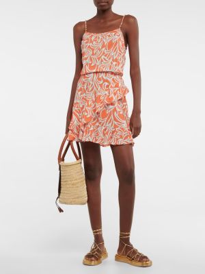 Fodros mini ruha nyomtatás Heidi Klein narancsszínű