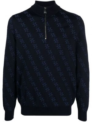 Пуловер от мерино вълна Billionaire синьо