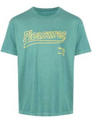 Zelené tričko s potiskem bavlněné Pleasures