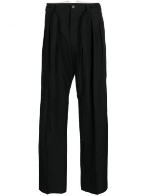 Плисирани прав панталон Visvim черно