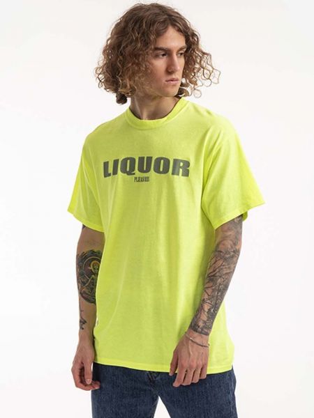 Bavlněné tričko s potiskem Pleasures zelené