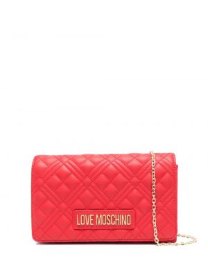 Quiltad väska Love Moschino röd