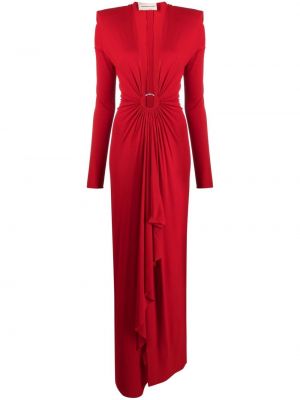 Drapiruotas vakarinė suknelė Alexandre Vauthier raudona