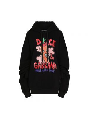 Bluza z kapturem oversize Dolce And Gabbana czarna