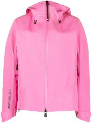 Dūnu jaka ar rāvējslēdzēju ar kapuci Moncler Grenoble rozā