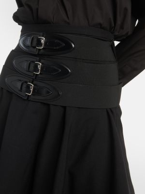 Mini falda de lana Alaïa negro