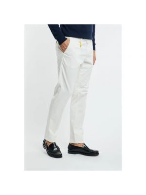 Pantalones chinos slim fit de algodón Manuel Ritz blanco