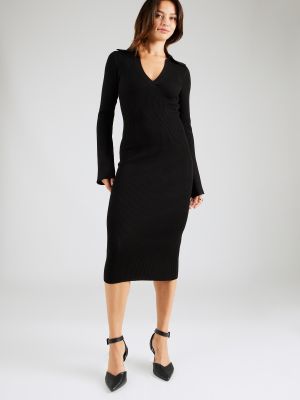 Priliehavé pletené pletené šaty Gina Tricot čierna