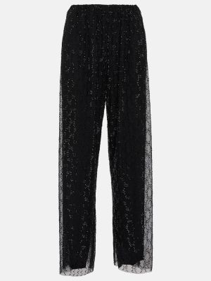 Křišťálové tylové kalhoty Gucci černé