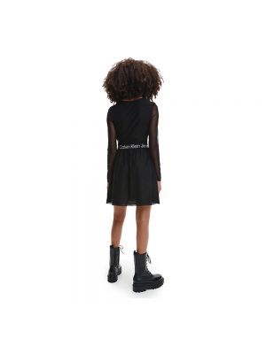 Sukienka mini z długim rękawem Calvin Klein Jeans czarna