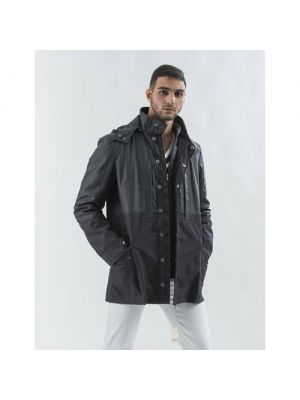 Куртка-рубашка GF Ferre демисезонная, силуэт прямой, капюшон, карманы, водонепроницаемая, внутренний карман, съемная подкладка, съемный капюшон, ветрозащитная, герметичные швы, подкладка, уте