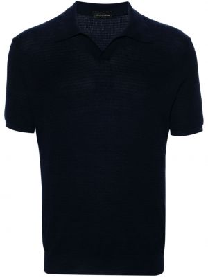 Medvilninis polo marškinėliai Roberto Collina mėlyna