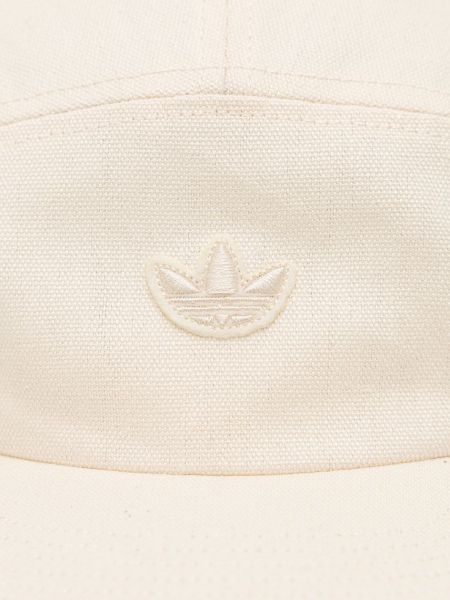 Однотонна бавовняна шапка Adidas Originals бежева