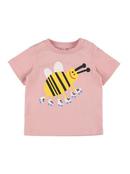 Jersey trykt bomull t-skjorte for jenter Stella Mccartney Kids rosa