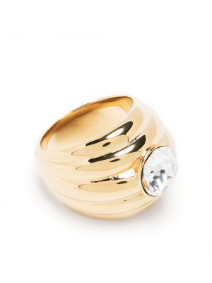 Žiedas su kristalais Amina Muaddi auksinė