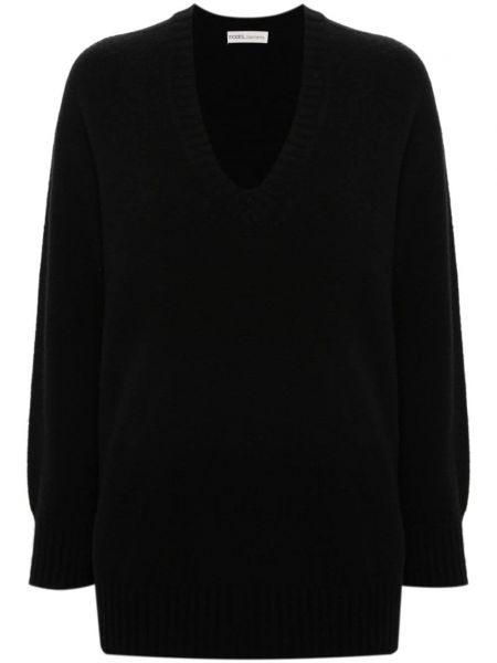 Pull en tricot à col v Modes Garments noir