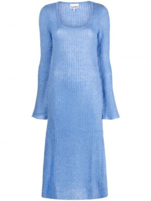 Robe mi-longue Ganni bleu