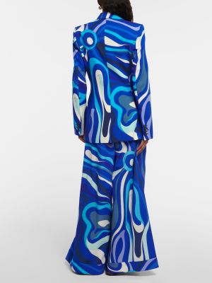 Volneni blazer z abstraktnimi vzorci Pucci modra